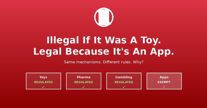 Illustration showing how engagement algorithms are designed to maximize screen use in children.